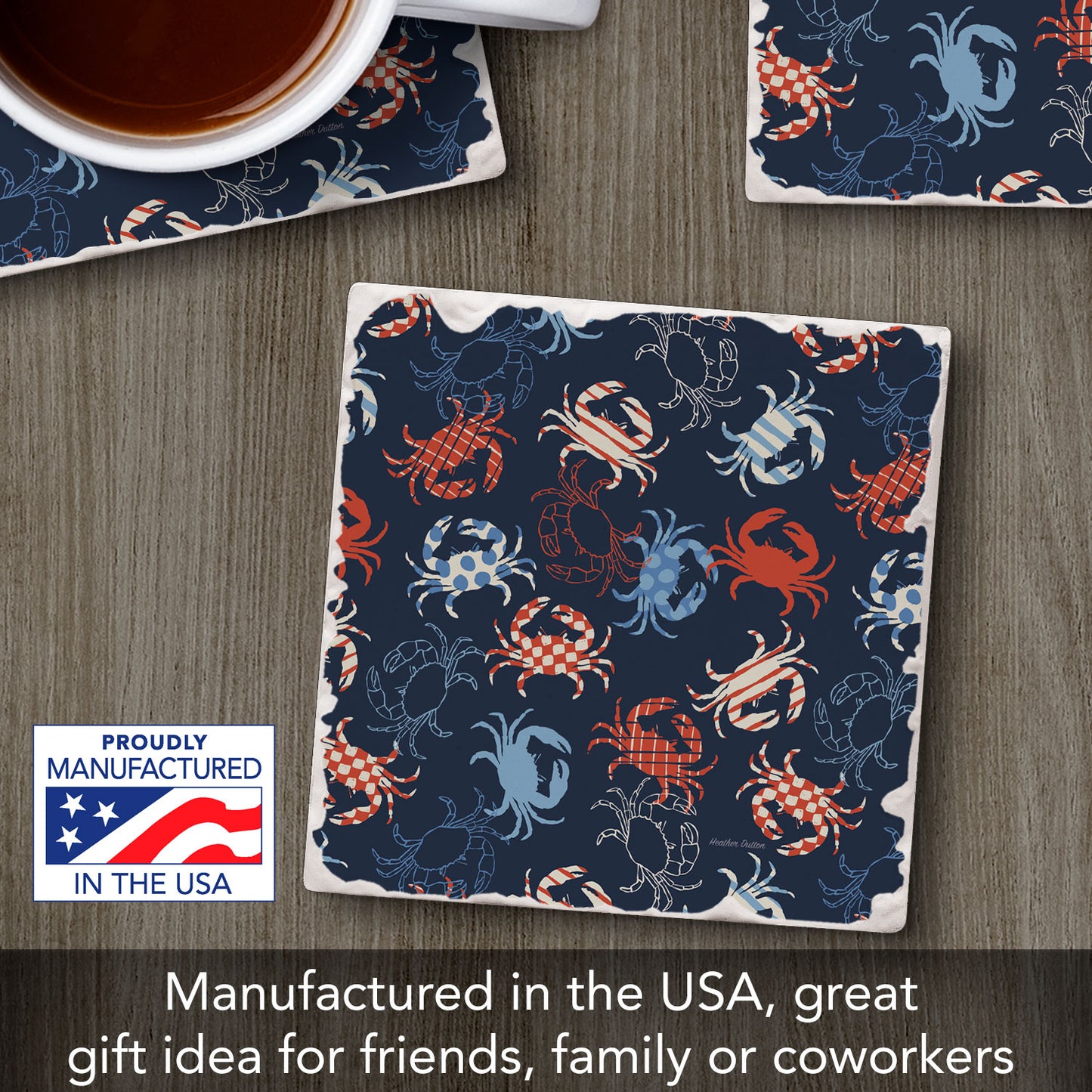 Crustaceous Single Tumbled Tile Coaster 4" Square Create Your Own Collection