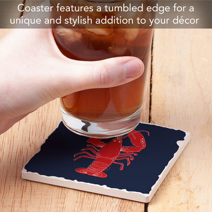 Maine Lobster Single Tumbled Tile Coaster 4" Square Create Your Own Collection