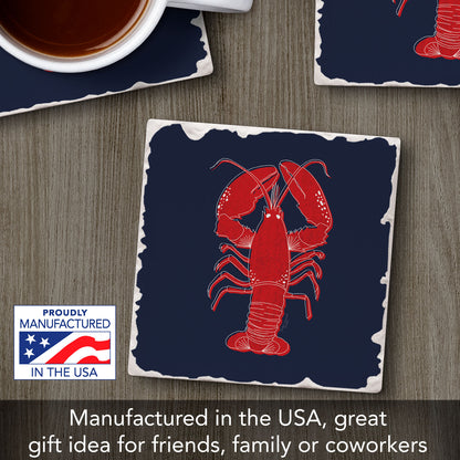 Maine Lobster Single Tumbled Tile Coaster 4" Square Create Your Own Collection