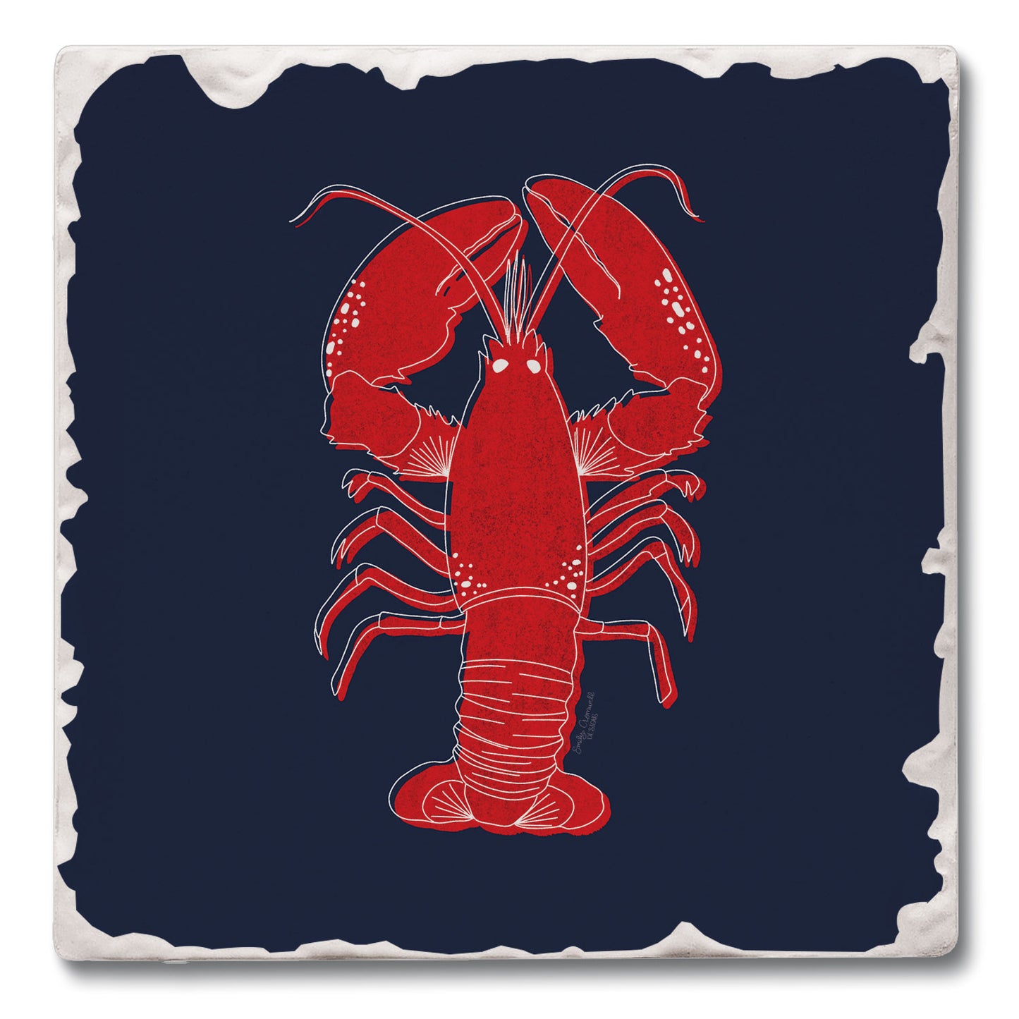 Maine Lobster Single Tumbled Tile Coaster 4" Square Create Your Own Collection