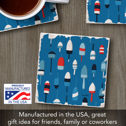 Buoy Pattern Single Tumbled Tile Coaster 4" Square Create Your Own Collection