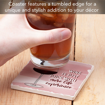 Wine Experience Single Tumbled Tile Coaster 4" Square Create Your Own Collection