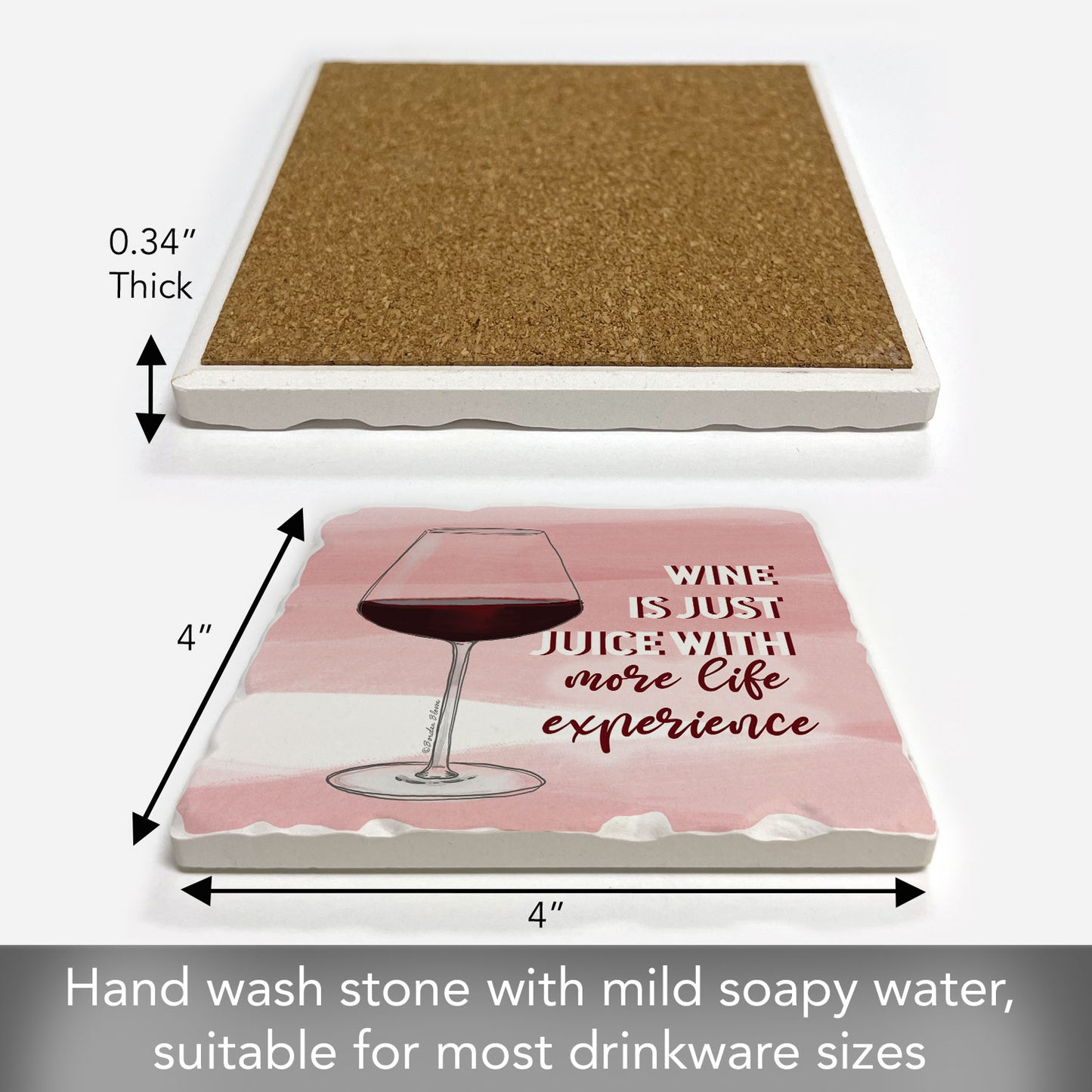 Wine Experience Single Tumbled Tile Coaster 4" Square Create Your Own Collection