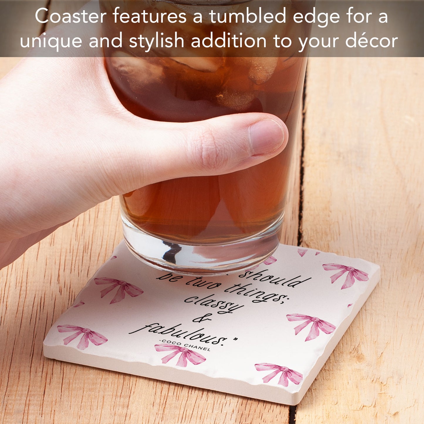 Classy & Fabulous Single Tumbled Tile Coaster 4" Square Create Your Own Collection