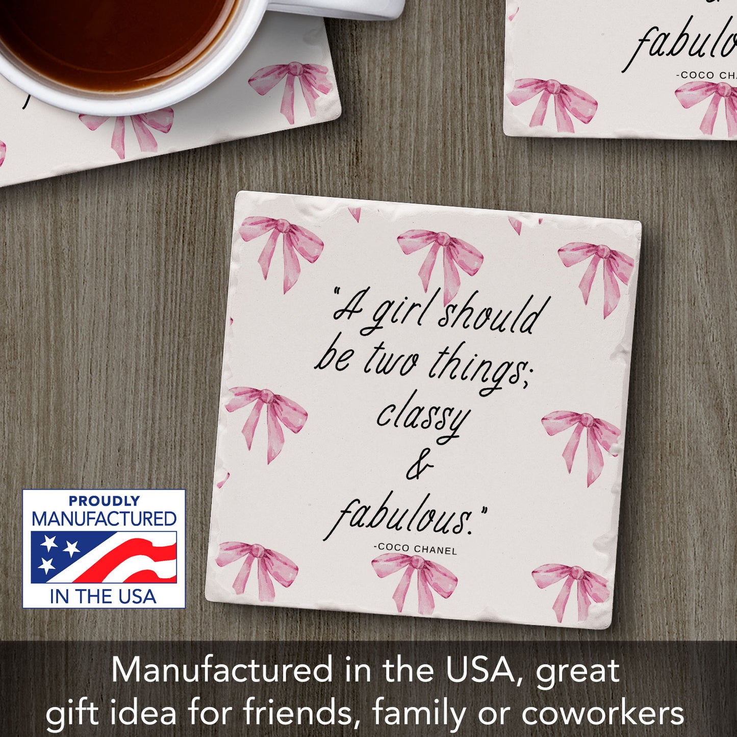 Classy & Fabulous Single Tumbled Tile Coaster 4" Square Create Your Own Collection