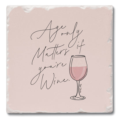 Age Matters Single Tumbled Tile Coaster 4" Square Create Your Own Collection