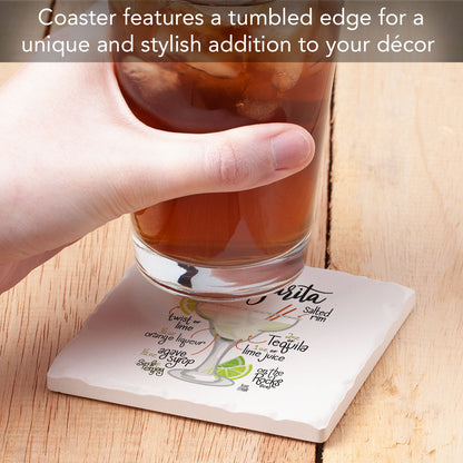 Margarita Single Tumbled Tile Coaster 4" Square Create Your Own Collection