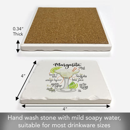 Margarita Single Tumbled Tile Coaster 4" Square Create Your Own Collection