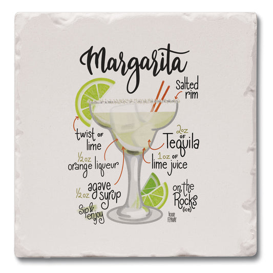 Margarita Single Tumbled Tile Coaster 4" Square Create Your Own Collection