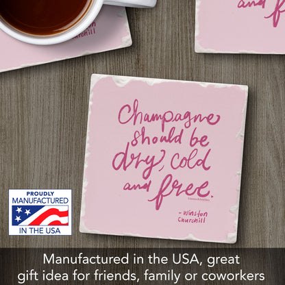 Champagne Single Tumbled Tile Coaster 4" Square Create Your Own Collection