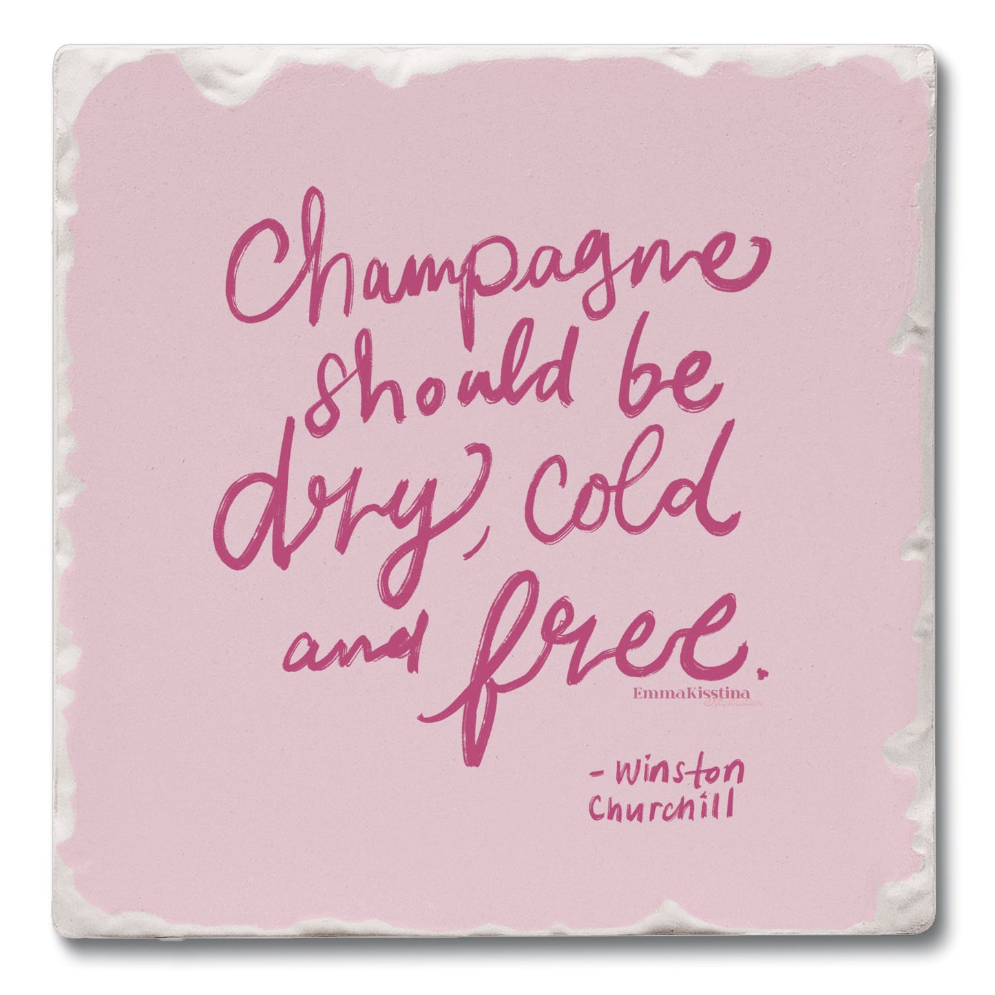 Champagne Single Tumbled Tile Coaster 4" Square Create Your Own Collection