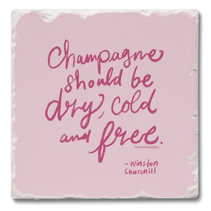 Champagne Single Tumbled Tile Coaster 4" Square Create Your Own Collection