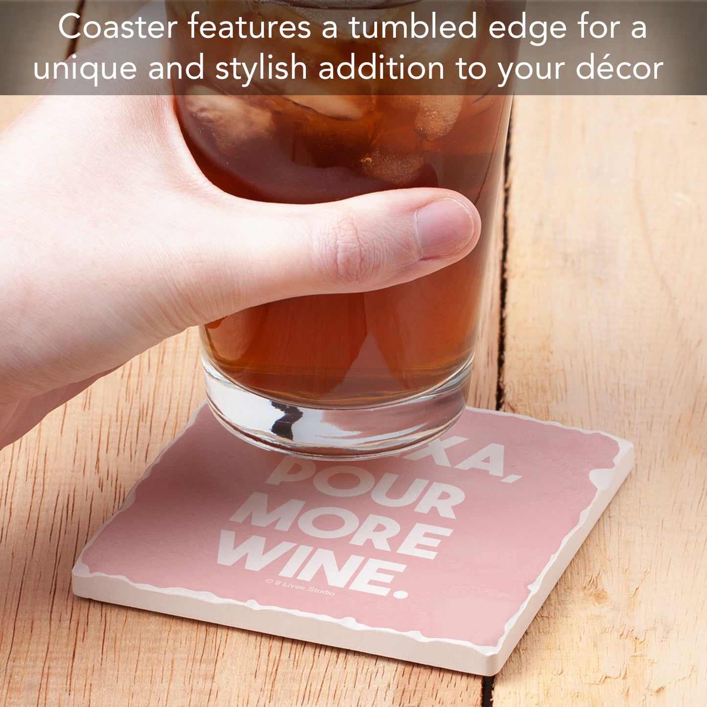 Alexa Pour More Wine Single Tumbled Tile Coaster 4" Square Create Your Own Collection