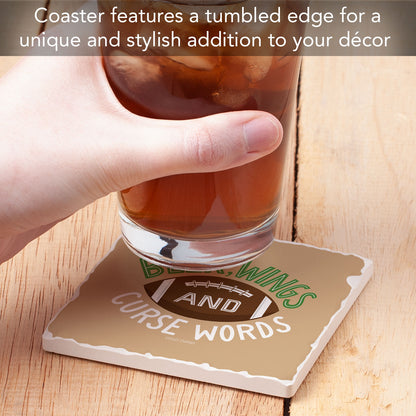 Beer & Wings Single Tumbled Tile Coaster 4" Square Create Your Own Collection