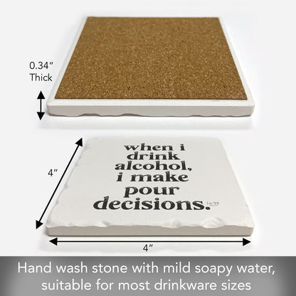 Pour Decisions Single Tumbled Tile Coaster 4" Square Create Your Own Collection
