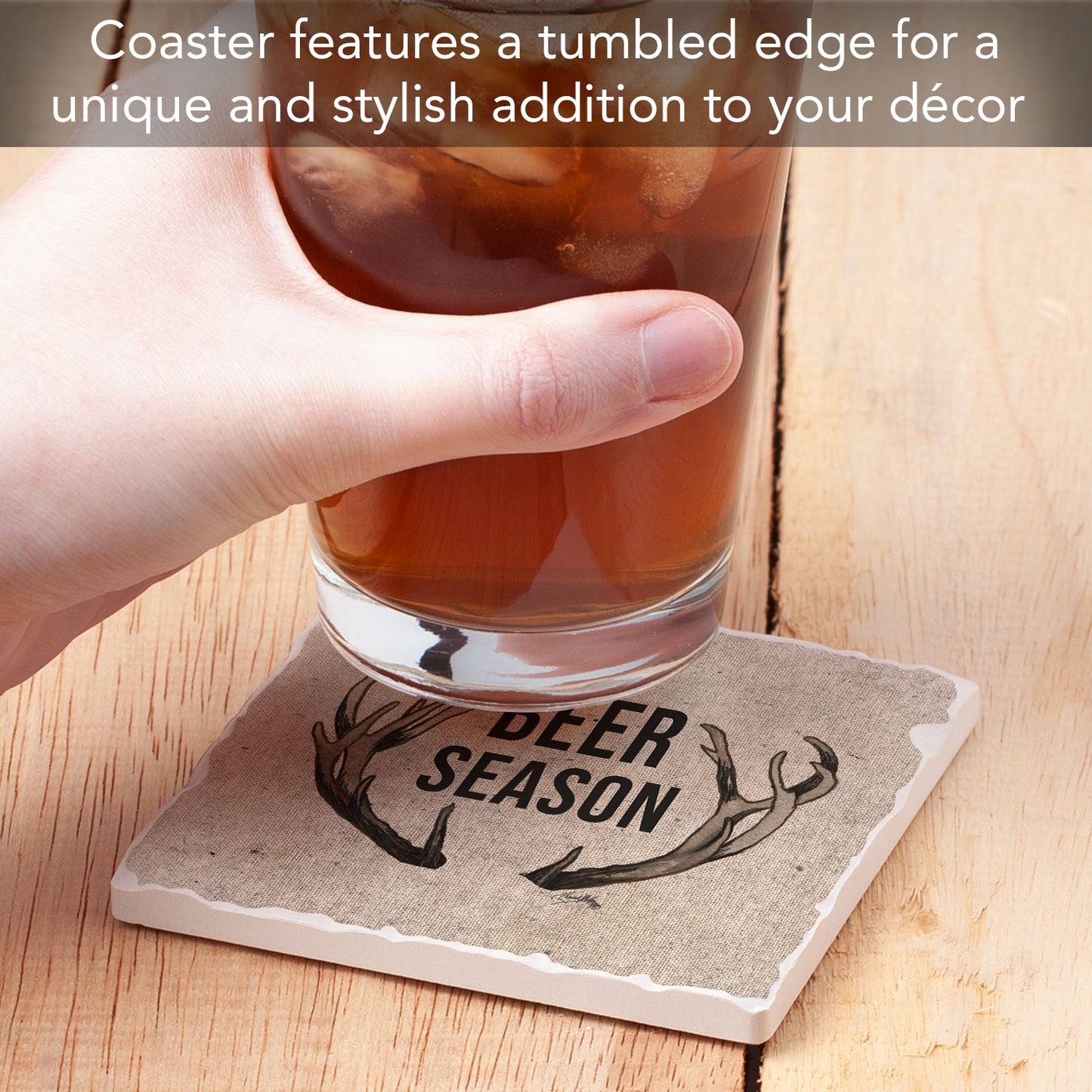 Beer Season Single Tumbled Tile Coaster 4" Square Create Your Own Collection