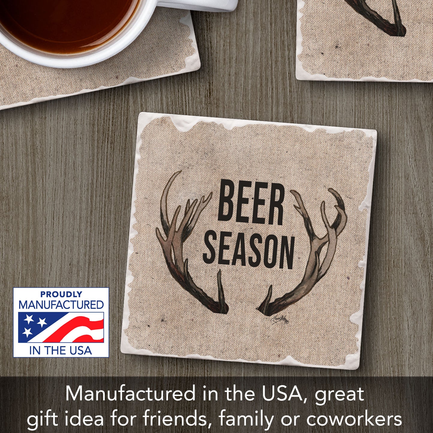 Beer Season Single Tumbled Tile Coaster 4" Square Create Your Own Collection