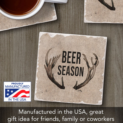 Beer Season Single Tumbled Tile Coaster 4" Square Create Your Own Collection