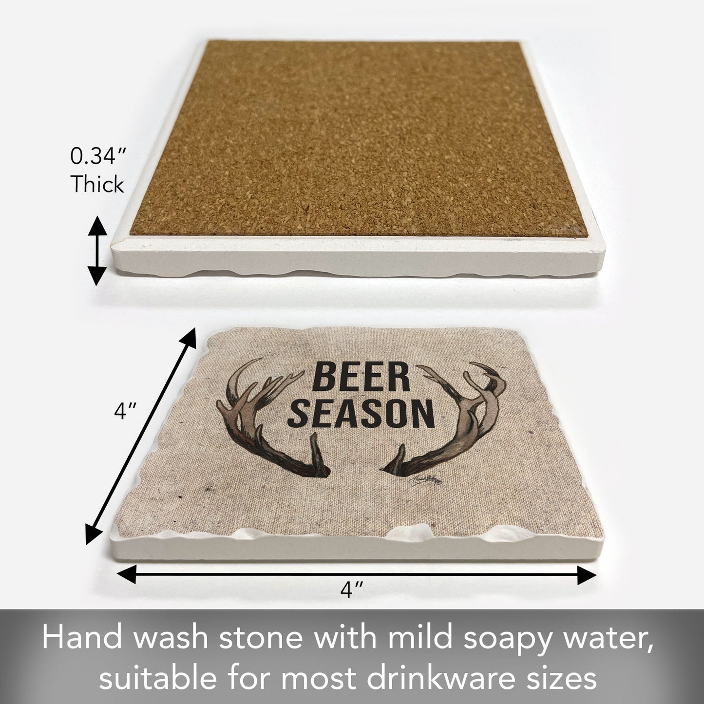 Beer Season Single Tumbled Tile Coaster 4" Square Create Your Own Collection