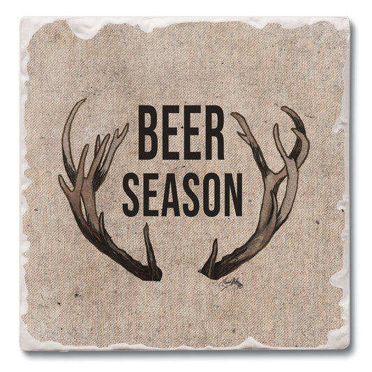 Beer Season Single Tumbled Tile Coaster 4" Square Create Your Own Collection