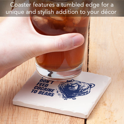 Cocaine Bear Single Tumbled Tile Coaster 4" Square Create Your Own Collection