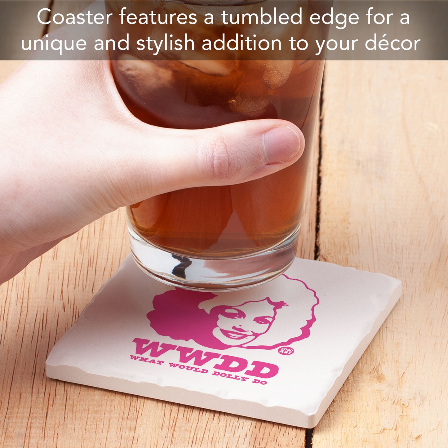 W.W.D.D. Single Tumbled Tile Coaster 4" Square Create Your Own Collection