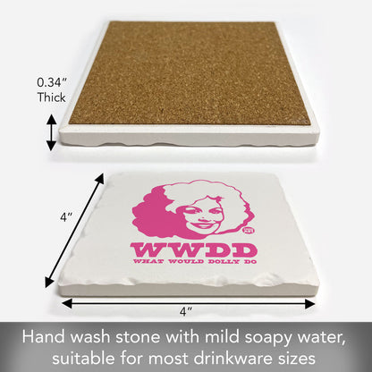W.W.D.D. Single Tumbled Tile Coaster 4" Square Create Your Own Collection
