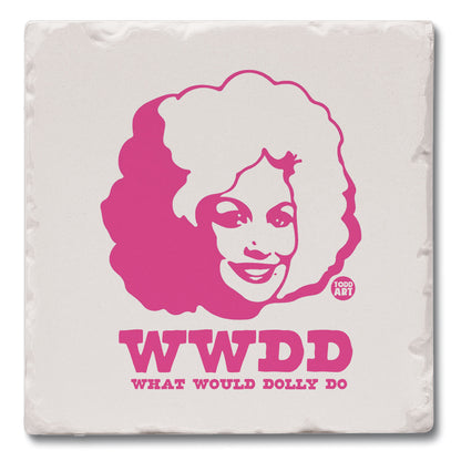 W.W.D.D. Single Tumbled Tile Coaster 4" Square Create Your Own Collection