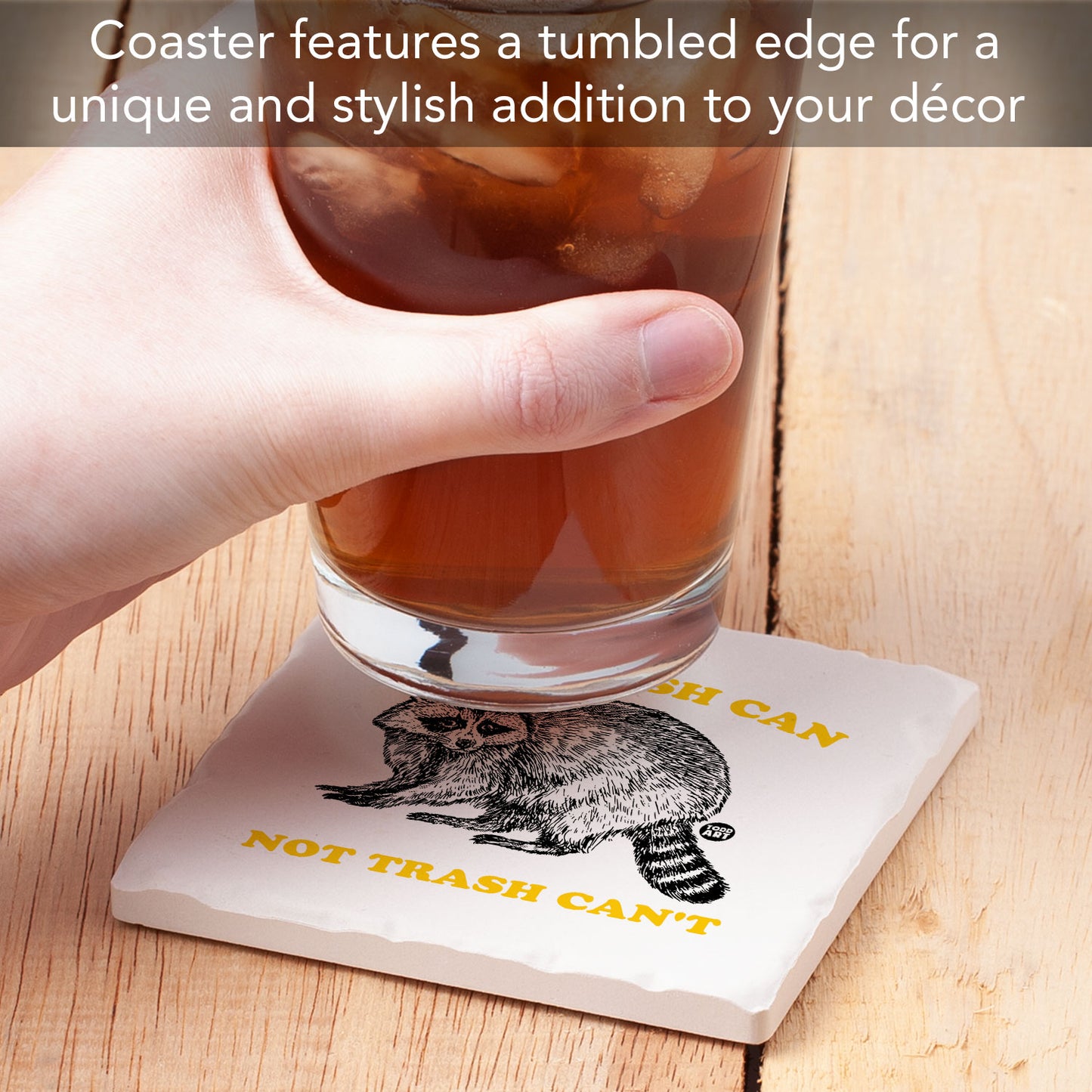 Trash Can Single Tumbled Tile Coaster 4" Square Create Your Own Collection