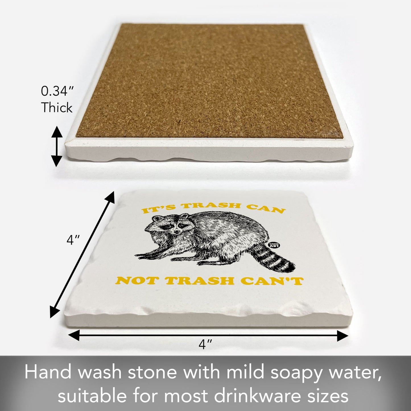 Trash Can Single Tumbled Tile Coaster 4" Square Create Your Own Collection