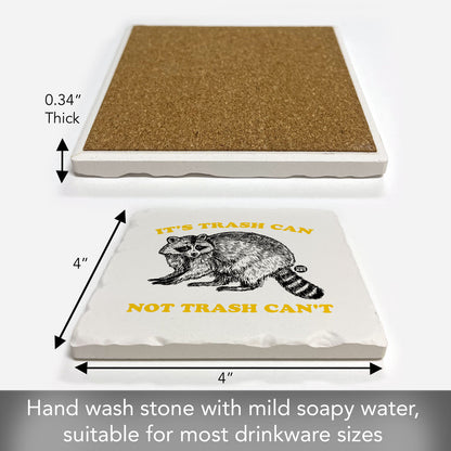 Trash Can Single Tumbled Tile Coaster 4" Square Create Your Own Collection