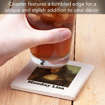 Monday Lisa Single Tumbled Tile Coaster 4" Square Create Your Own Collection