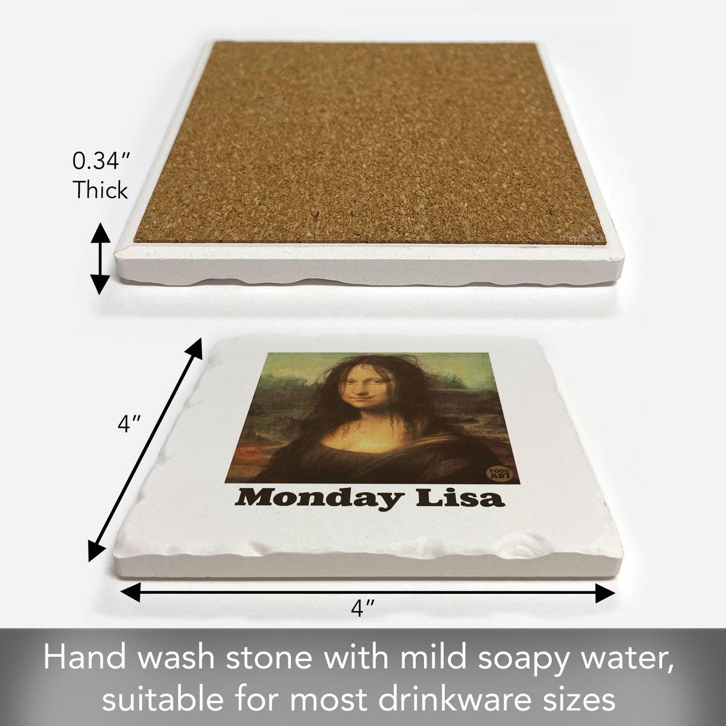 Monday Lisa Single Tumbled Tile Coaster 4" Square Create Your Own Collection