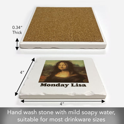 Monday Lisa Single Tumbled Tile Coaster 4" Square Create Your Own Collection