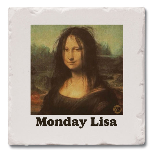 Monday Lisa Single Tumbled Tile Coaster 4" Square Create Your Own Collection