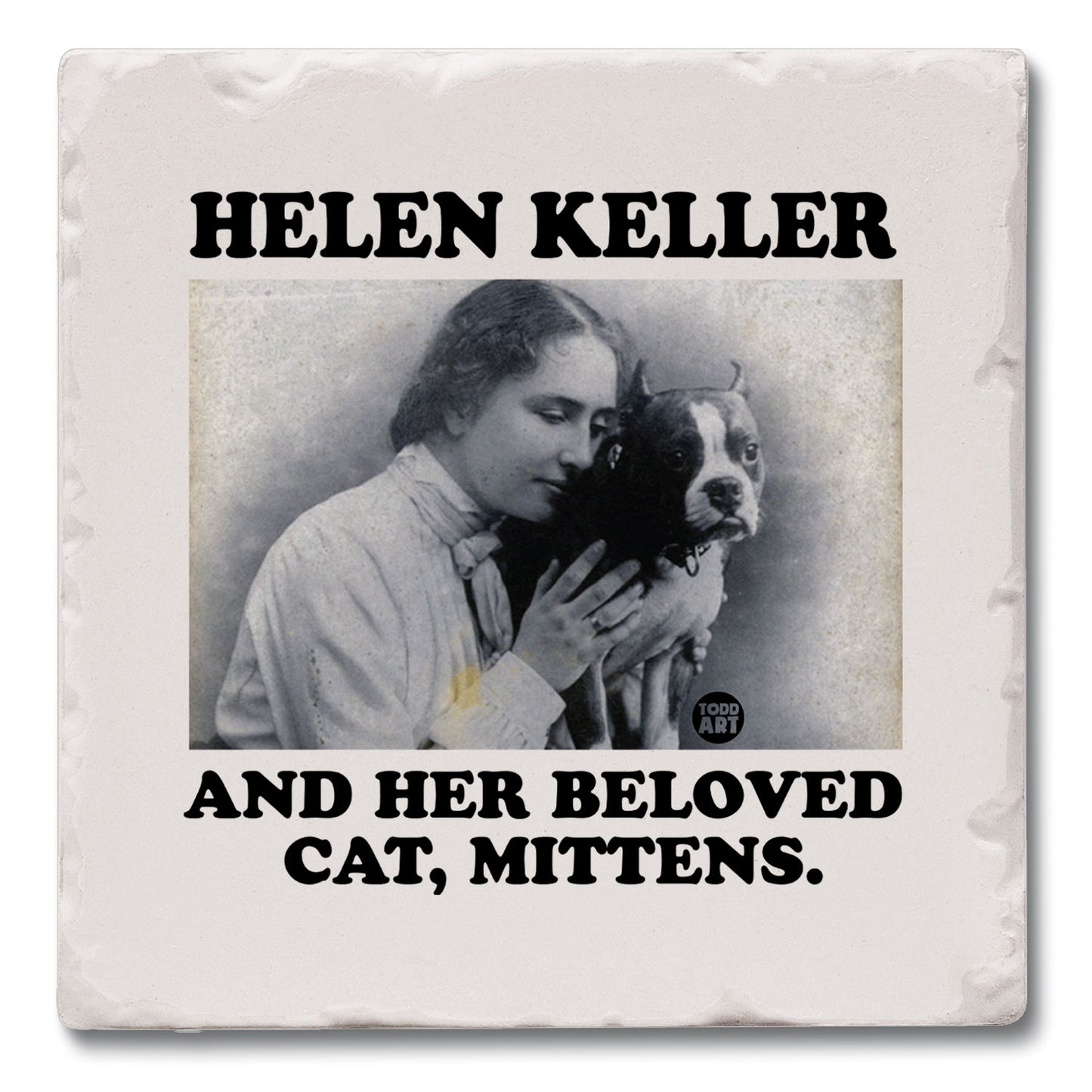 Helen Keller Single Tumbled Tile Coaster 4" Square Create Your Own Collection