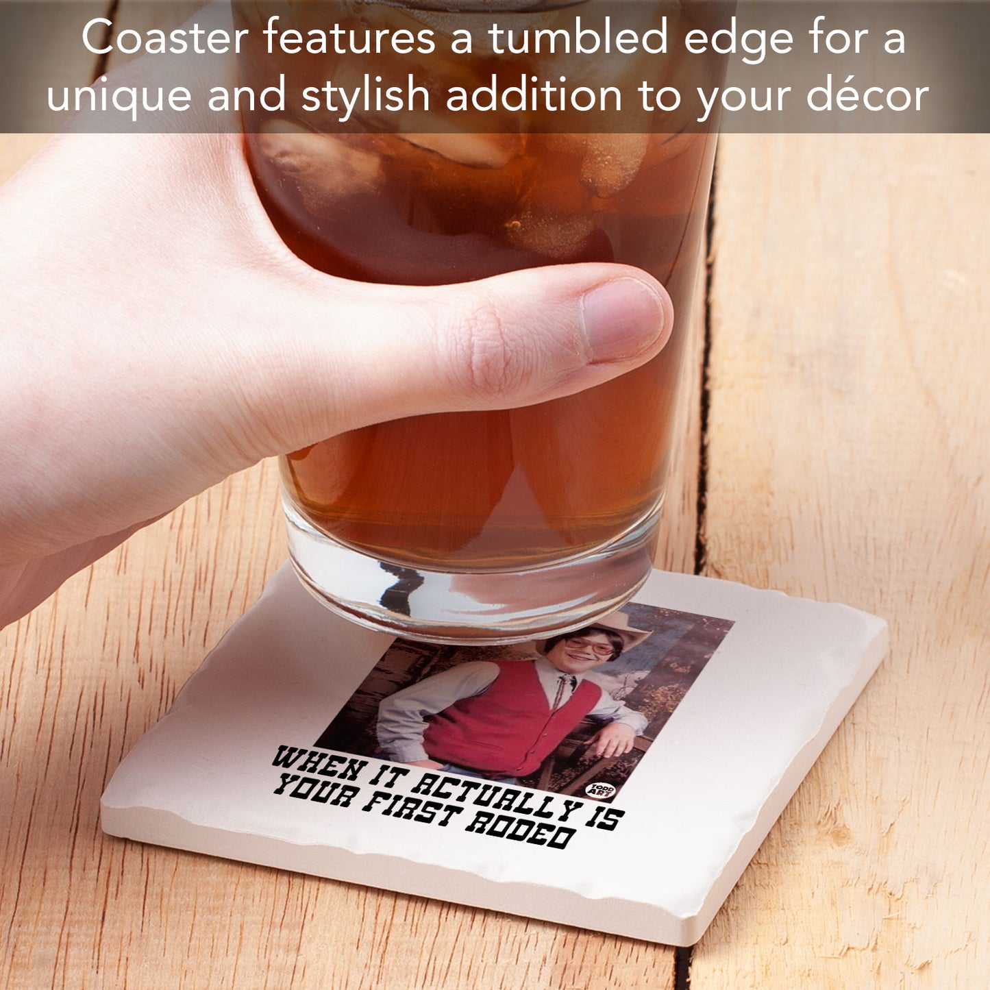 First Rodeo Single Tumbled Tile Coaster 4" Square Create Your Own Collection