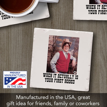 First Rodeo Single Tumbled Tile Coaster 4" Square Create Your Own Collection