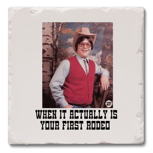 First Rodeo Single Tumbled Tile Coaster 4" Square Create Your Own Collection