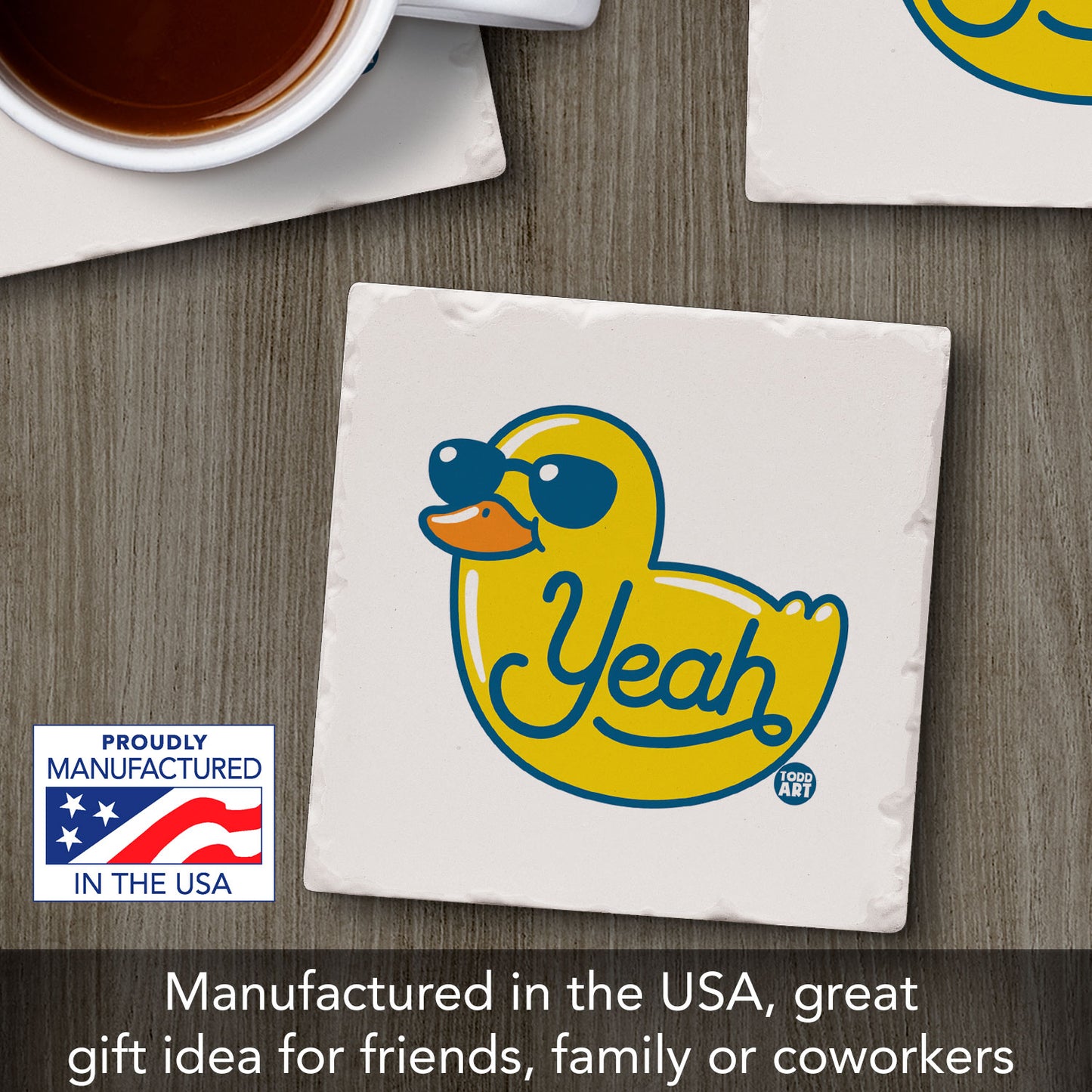 Duck Yeah Single Tumbled Tile Coaster 4" Square Create Your Own Collection