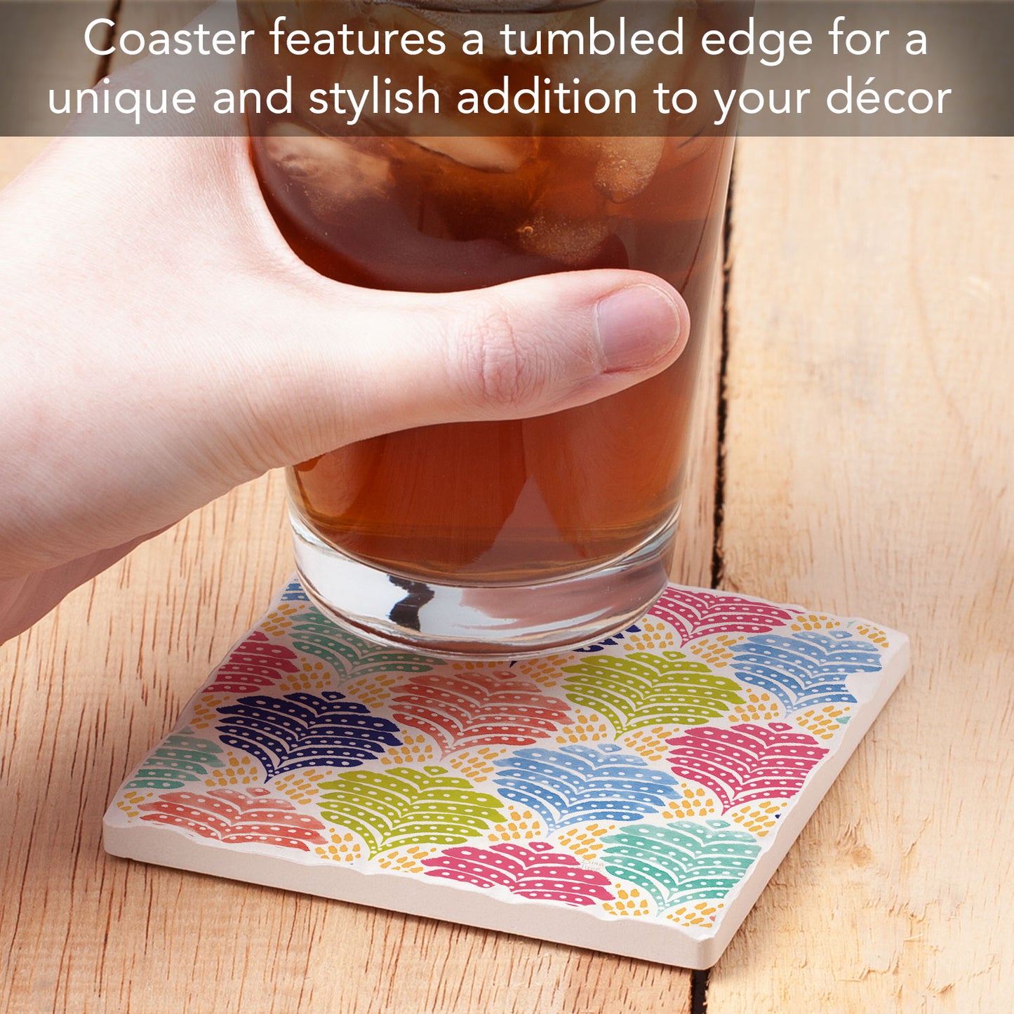 Coral Fan Single Tumbled Tile Coaster 4" Square Create Your Own Collection