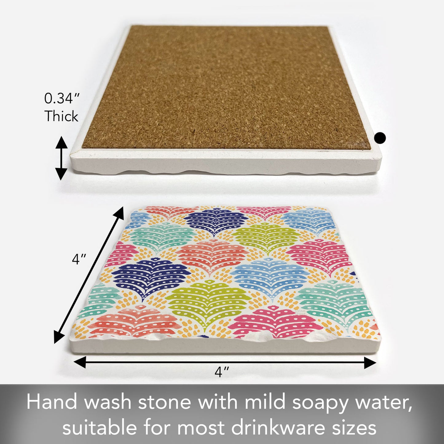 Coral Fan Single Tumbled Tile Coaster 4" Square Create Your Own Collection