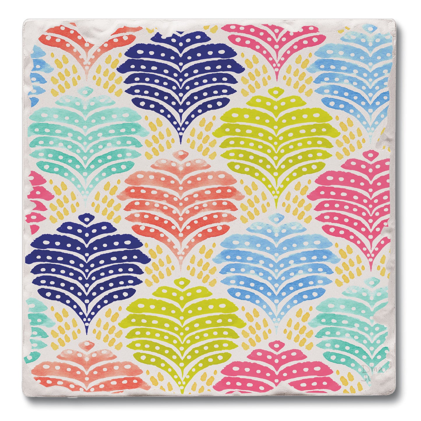 Coral Fan Single Tumbled Tile Coaster 4" Square Create Your Own Collection