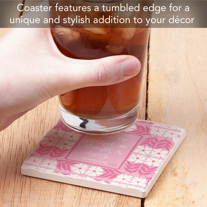 Strength & Dignity Single Tumbled Tile Coaster 4" Square Create Your Own Collection