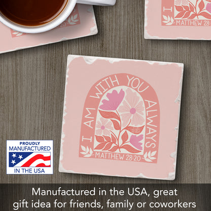 With You Always Single Tumbled Tile Coaster 4" Square Create Your Own Collection