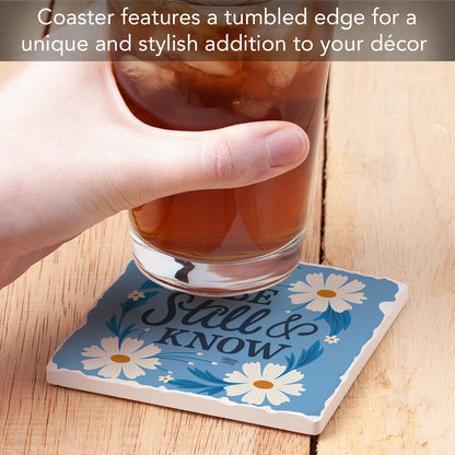 Faith Based Single Tumbled Tile Coaster 4" Square Create Your Own Collection