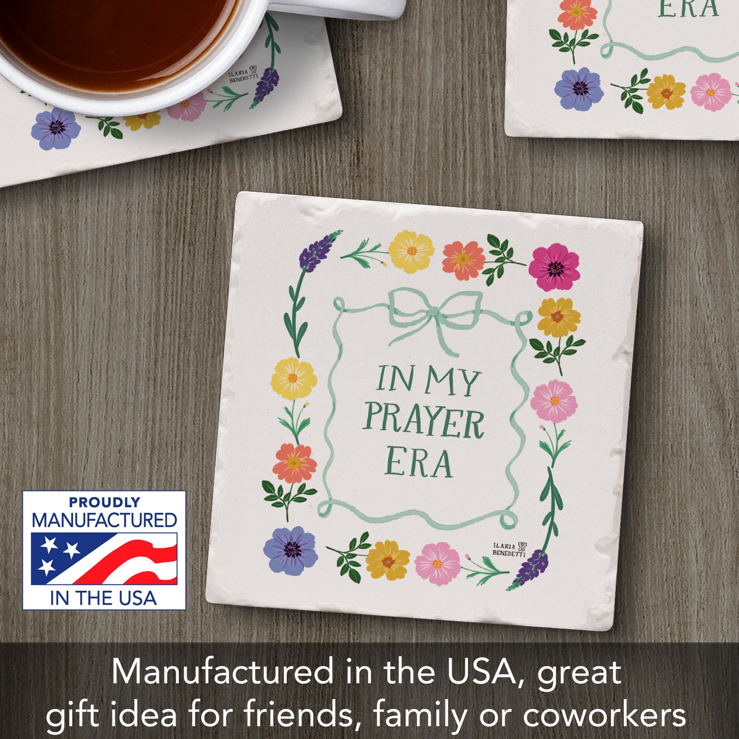 Prayer Era Single Tumbled Tile Coaster 4" Square Create Your Own Collection