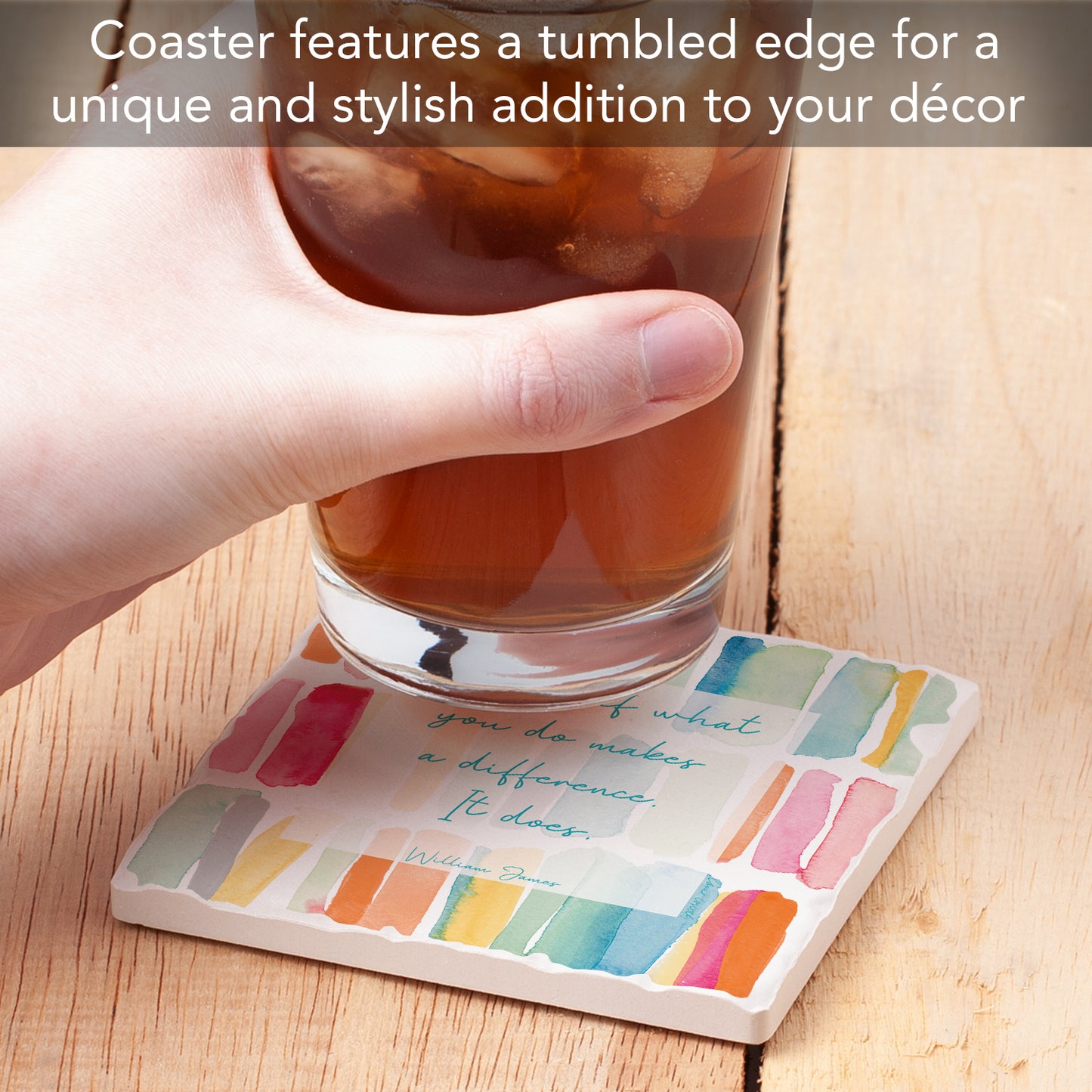 Act As If Single Tumbled Tile Coaster 4" Square Create Your Own Collection