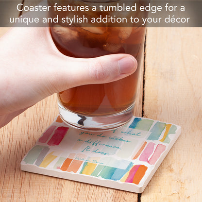 Act As If Single Tumbled Tile Coaster 4" Square Create Your Own Collection