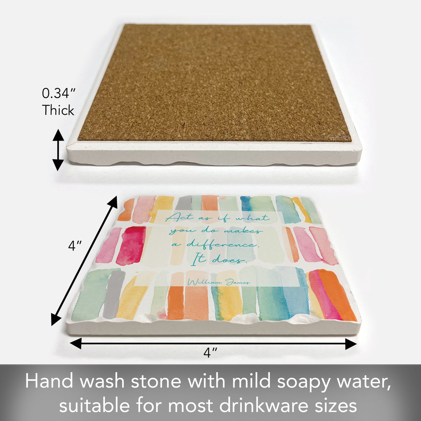 Act As If Single Tumbled Tile Coaster 4" Square Create Your Own Collection